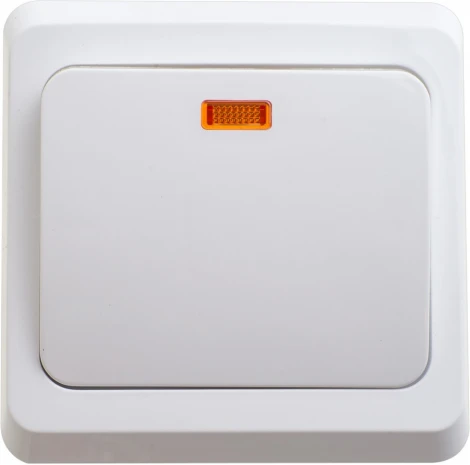 Выключатель встраиваемый одноклавишный с подсветкой (белый) Systeme Electric Этюд BC10-005B