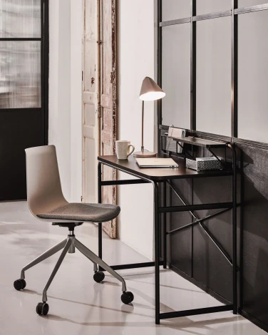 Компьютерный стол La Forma (ex Julia Grup) Foreman (Черный/ Меламин,Металл,Сталь,ДСП,Дерево)