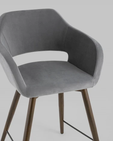 Стул полубарный Stool Group Саймон велюр тёмно-серый УТ000025168