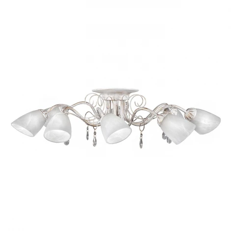 Люстра потолочная Day&Night, 8 плафонов, белый с золотом и прозрачным