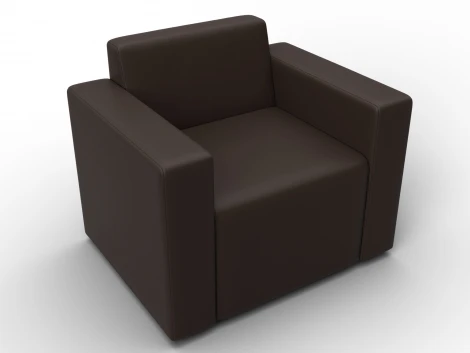 Кресло Лига-093 (ДСП,Брус,Фанера/Пластик/Экокожа/Коричневый) Лига Диванов 132466