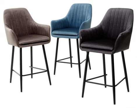 Полубарный стул Роден Blitz 14 Графит, велюр (H=65cm)