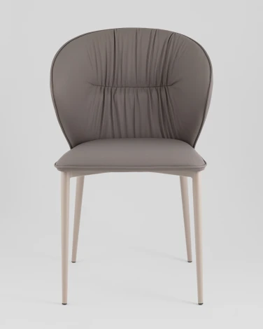 Стул обеденный Stool Group Itan NC коричневый с коричневой экокожей арт.УТ000040693