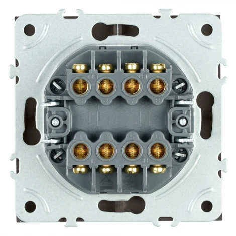 Переключатель двухклавишный перекрестный (антрацит) Stekker Эмили 50164