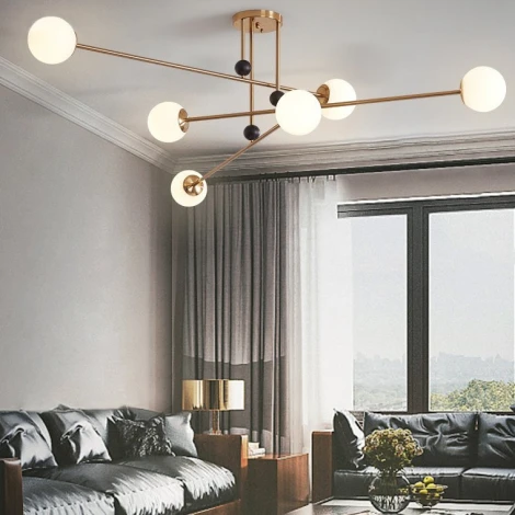 Люстра на штанге Jesi Gold ImperiumLoft Jesi01 (185383-26) (220V, шарики)