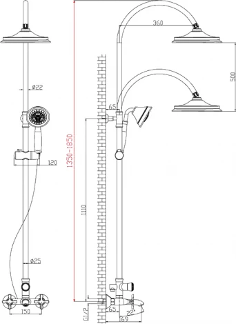 Душевая стойка Lemark Duetto LM5762C