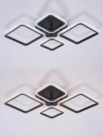 Потолочная люстра светодиодная с пультом ДУ 84W, чёрный, LED Natali Kovaltseva Opti LED LAMPS 81108/2C