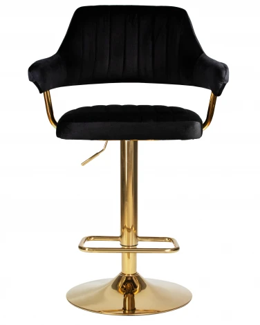 Стул барный DOBRIN CHARLY GOLD (черный велюр (MJ9-101))
