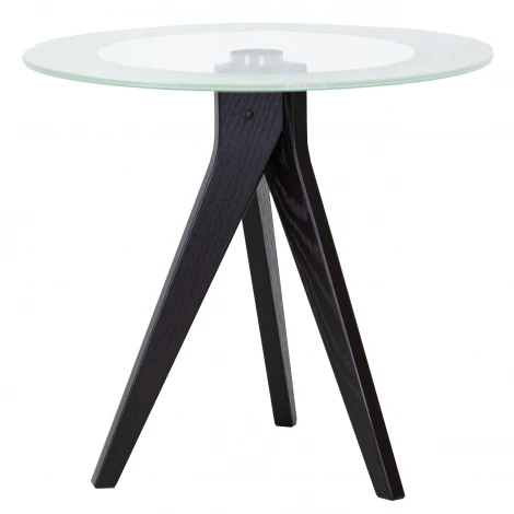 Стол журнальный Рилле 441 черный/стекло прозрачное Mebelik 009583