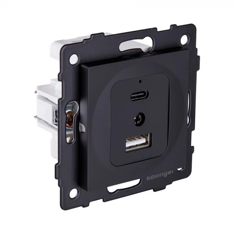 Розетка USB A+C 20W черный матовый Kollinger REA-037BM для Aspekt, Eleganz, Reflex