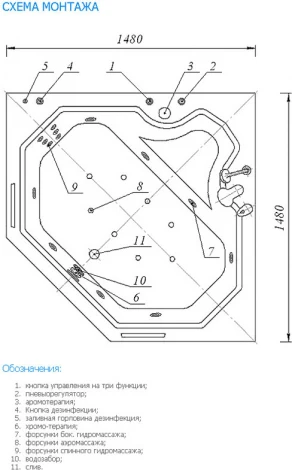 Акриловая ванна Акватек Лира