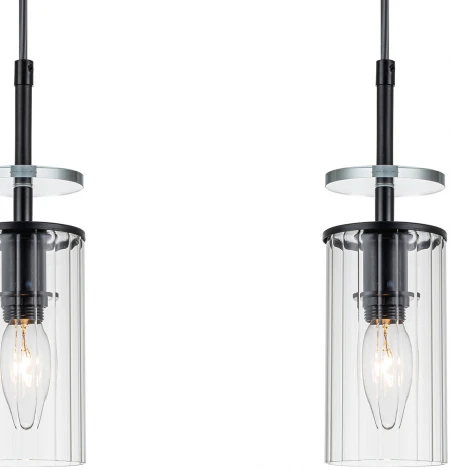 Подвесной светильник Escada Avolto 10191/3S 3х40Вт Е14, металл/стекло, черный (220V, на проводе)