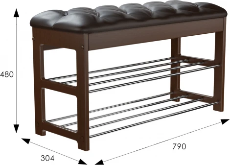 Банкетка Грейс орех, к/з Ева 1, каретная стяжка Л Mebelik арт.008581