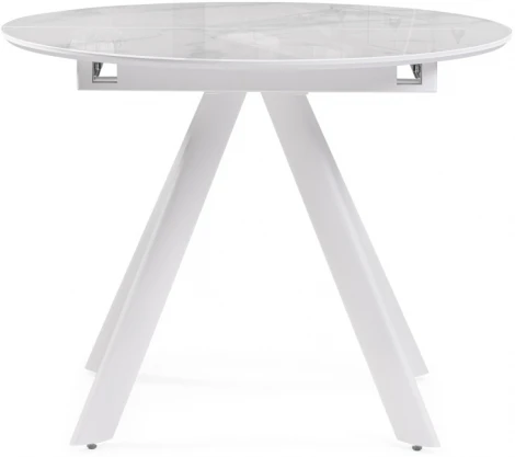 Стеклянный стол Woodville Галвестон 100х76 белый мрамор / белый 532393