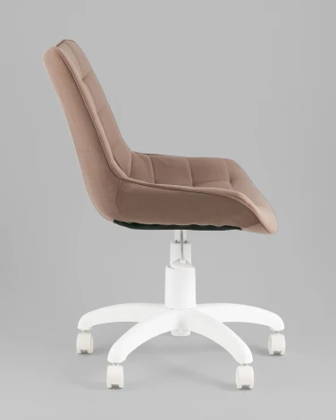 Кресло офисное Флекс велюр мокка пластик белый TopChairs УТ000043459