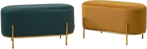 Пуф для гостиной ZEN BLUVEL-68 желтый, велюр / золотой каркас М-City