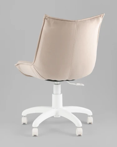 Кресло офисное Осло велюр бежевый, пластик белый TopChairs УТ000043346