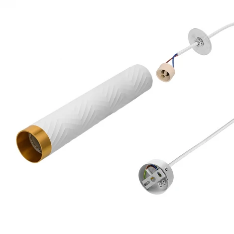 Подвесной светильник Wolta WSL-GU10/P09WG под лампу GU10 Белый / Золотой LINEA