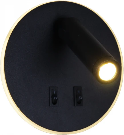 Спот с выключателем светодиодный для чтения Reluce 86203-9.2-001KT LED12W BK (220V, круглые)