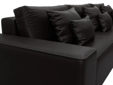 Диван угловой Лига-074 угол универсальный (ДСП/Пластик/Экокожа/Коричневый) Лига Диванов 129872