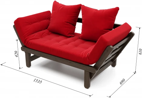 Кушетка Arsko Сламбер венге красный велюр