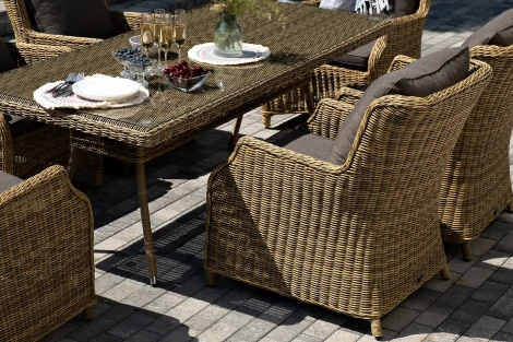 "Неаполь" обеденная группа плетеная из искусственного ротанга, цвет соломенный 4SIS арт.УТ-00008188