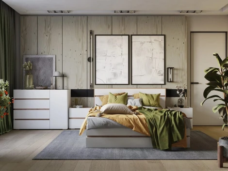 Комод Атлон (Атлон белый / дуб вотан) Woodville арт.593708