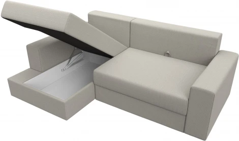 Диван угловой Майами левый угол (Бежевый/Рогожка) Лига Диванов арт.121157L