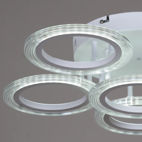 Потолочная люстра светодиодная на штанге с пультом Reluce 09812-3.3-06A WH (ночной режим, 220V, кольцо)