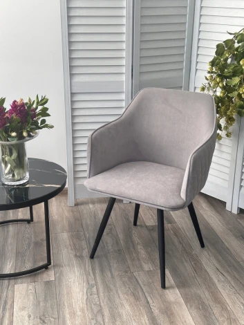 Стул M-City FORT 360 град. поворот. B22 Серый, велюр / черный каркас,