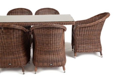 Обеденная группа плетеная, цвет коричневый 4SIS Эспрессо EC6T-7-SET brown