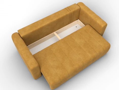 Диван прямой Лига-062 НПБ (ДСП,Фанера,ХДФ/Пластик/Велюр/Желтый) Лига Диванов 130266