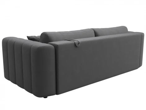 Диван прямой Лига-062 НПБ (ДСП,Фанера,ХДФ/Пластик/Замша/Серый) Лига Диванов 130283