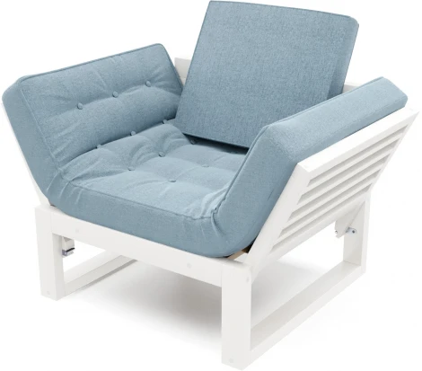 Кресло Arsko Балтик белая эмаль голубая рогожка