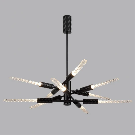 Потолочная люстра на штанге Odeon Light Kolos 5459/28L черный глянцевый/прозрачн./металл/стекло LED 28W 3000K (220V)