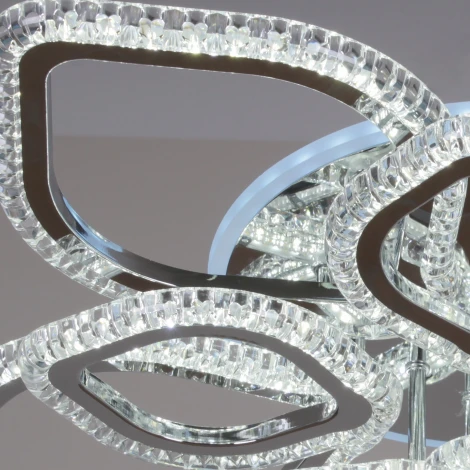 Потолочная люстра светодиодная на штанге с пультом с регулировкой цветовой температуры, яркости и ночным режимом Reluce 09865-0.3-5+5A CR (RGB)