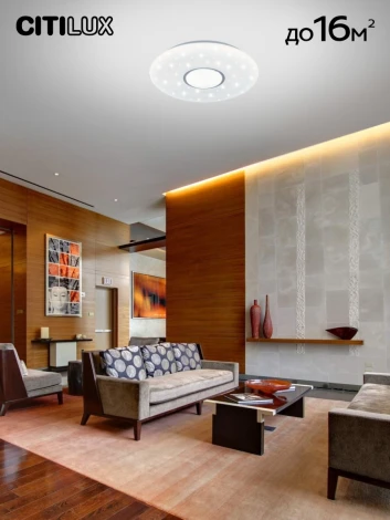 Потолочная люстра светодиодная с пультом Санта CL723480G Citilux