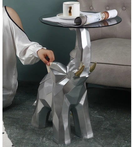 Статуэтка-столик Слон с подносом хром MY iNTERNO MY-D129