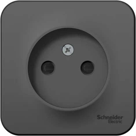 Розетка накладная без заземления со шторками (антрацит) Systeme Electric Blanca BLNRA001116