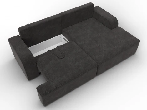 Диван угловой Лига-120 угол правый (ДСП,Брус,Фанера,ЛДС,Велюр/Темно-коричневый) Лига Диванов 137289