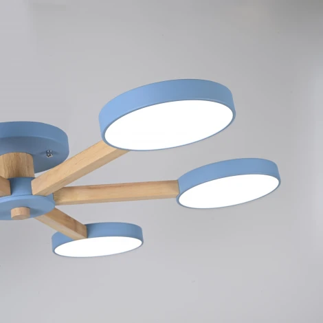 Потолочная люстра Wi-Fi на штанге Turna 6 Blue By ImperiumLoft Turna01 (LED, 220V, пульт управления, голосовое управление, умный дом - Алиса)