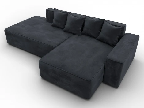 Диван угловой Лига-079 угол правый (ДСП/Пластик/Велюр/Темно-серый) Лига Диванов 129824