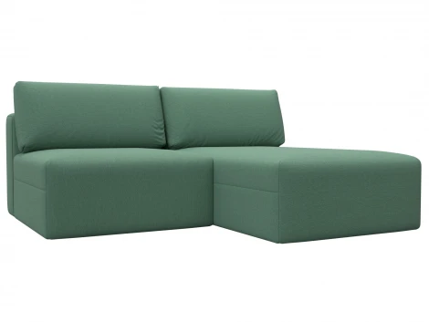 Диван угловой модульный Лига-060 НПБ угол универсальный (ЛДСП,Брус,Фанера/Пластик/Рогожка/Зеленый) Лига Диванов 129717