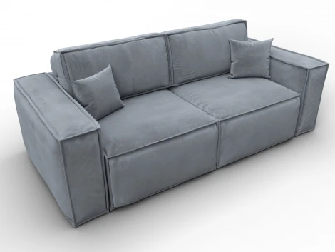 Диван прямой Лига-081 НПБ (ДСП/Пластик/Велюр/Серый) Лига Диванов 134137