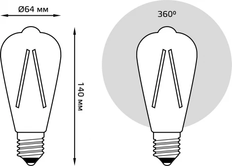Лампочка светодиодная филаментная Gauss 157802210