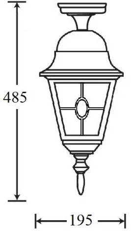Потолочный светильник уличный Oasis Light QUADRO M lead GLASS 79905MAlgY Bl (220V, фонарь, IP44)