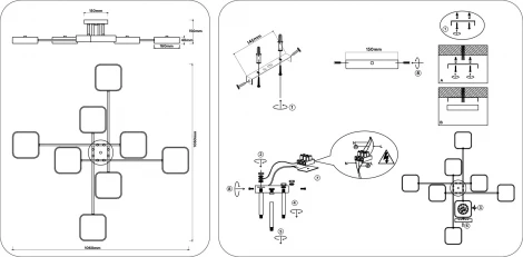 Потолочная люстра светодиодная на штанге с регулировкой цветовой температуры Ambrella COMFORT FL516346