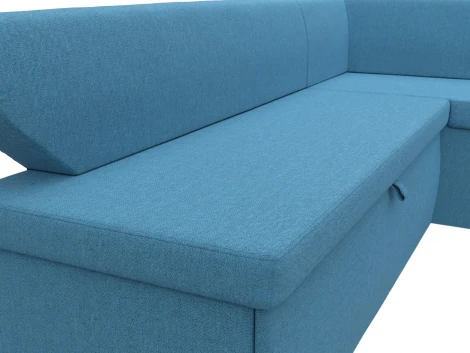 Диван кухонный угловой Омура правый угол (Голубой/Рогожка) Лига Диванов арт.125899