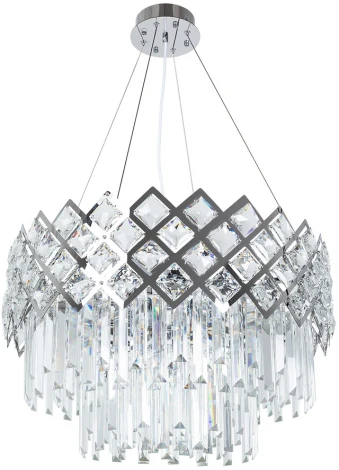 Подвесная люстра каскадная Arte Lamp Wezen A1006SP-10CC (220V, хрусталь, на тросе)