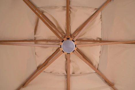 Зонт уличный 3х3м на боковой алюминиевой опоре, цвет под дерево 4SIS Корсика PCA-ARHUB-3030